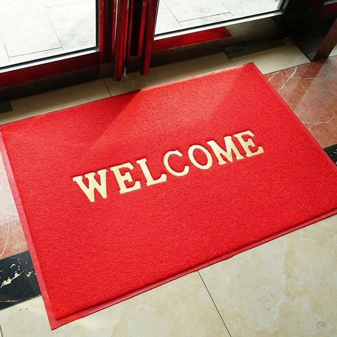 Thảm chùi chân Welcome đỏ